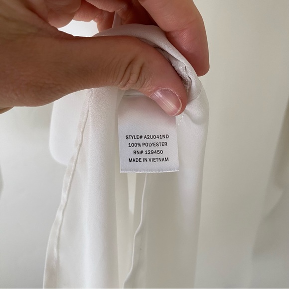 Como Vintage Sheer Long White Button Down Size Small - Picture 9 of 11